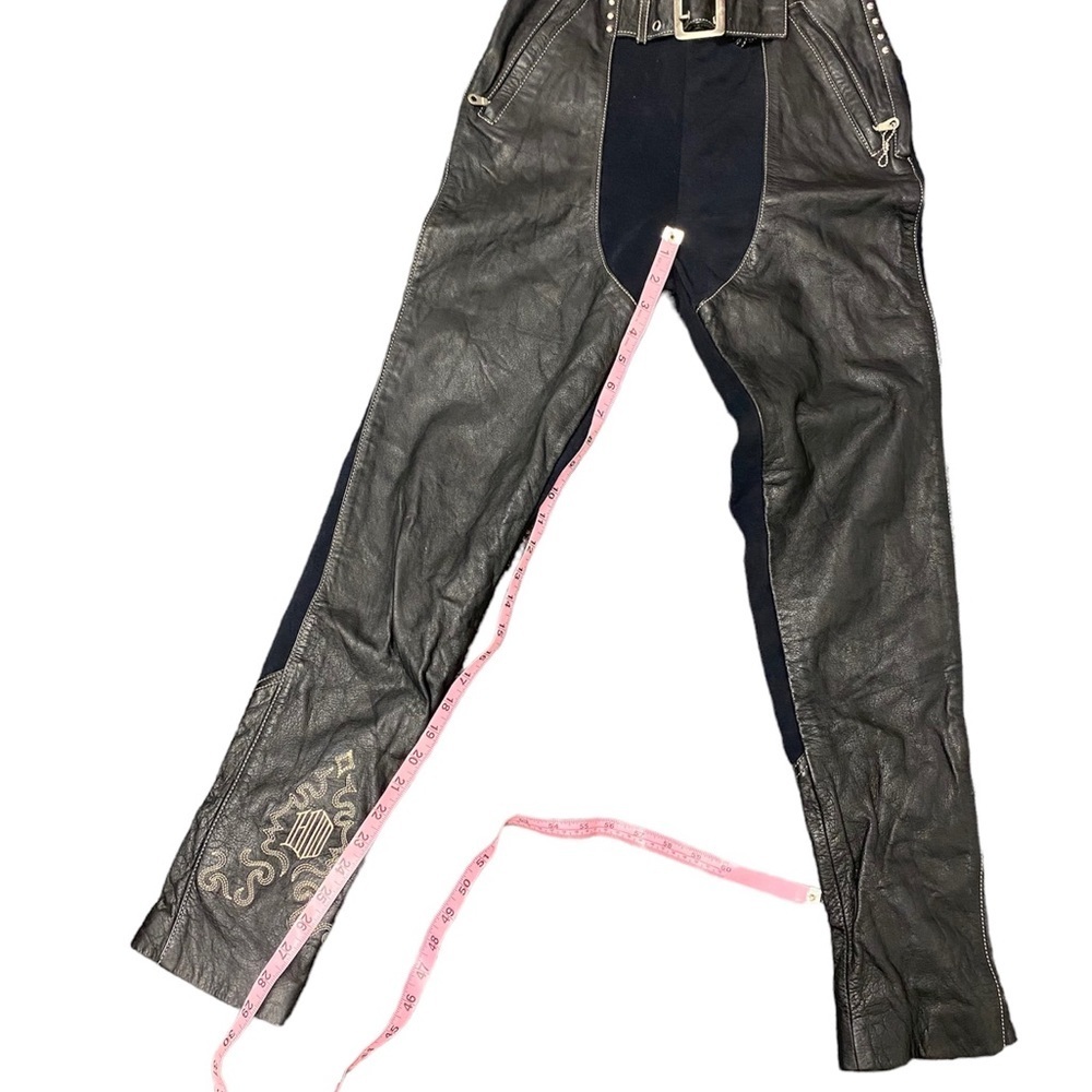 Harley Davidson Leather Spandex / Pants Chaps Size 34/6 - Picture 7 of 14